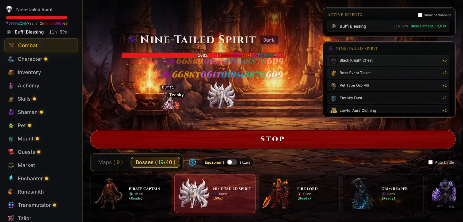 Boss battle: Nine-Tailed Spirit
