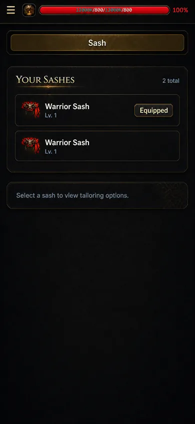 Tailor with warrior sashes