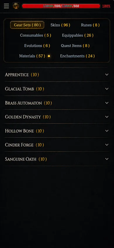 Transmutator with gear sets, skins and materials