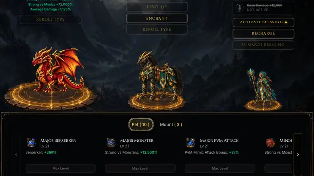 Pet and mount skills on the Companions page