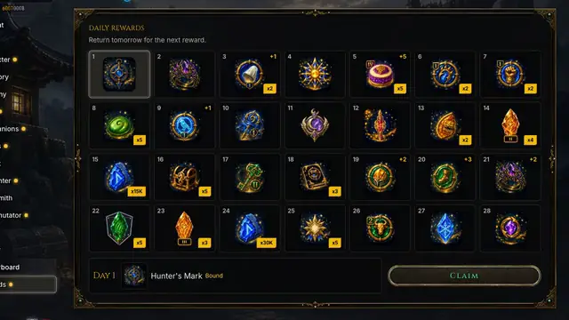 Claiming a daily reward
